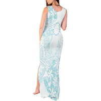 Turquoise Kuki Airani Tapakau Tank Maxi Dress Tribal Anchor Mix Tiare LT7 - Polynesian Pride