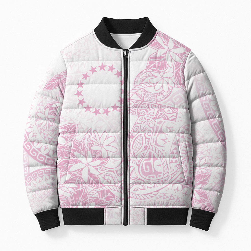 Candy Pink Kuki Airani Tapakau Bomber Puffer Jacket Tribal Anchor Mix Tiare LT7 Unisex Candy Pink - Polynesian Pride