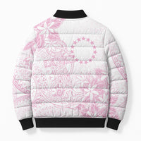 Candy Pink Kuki Airani Tapakau Bomber Puffer Jacket Tribal Anchor Mix Tiare LT7 - Polynesian Pride