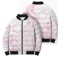 Candy Pink Kuki Airani Tapakau Bomber Puffer Jacket Tribal Anchor Mix Tiare LT7 - Polynesian Pride