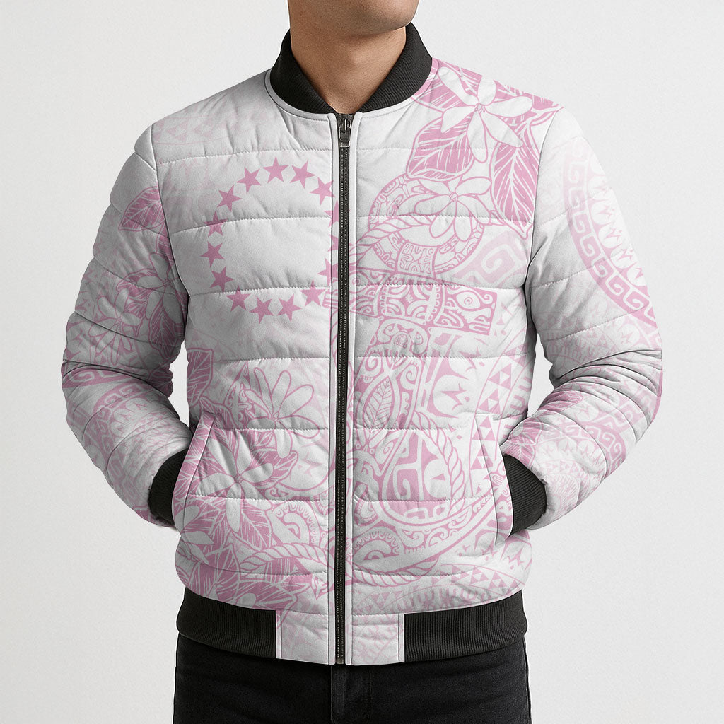 Candy Pink Kuki Airani Tapakau Bomber Puffer Jacket Tribal Anchor Mix Tiare LT7 - Polynesian Pride