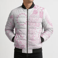 Candy Pink Kuki Airani Tapakau Bomber Puffer Jacket Tribal Anchor Mix Tiare LT7 - Polynesian Pride