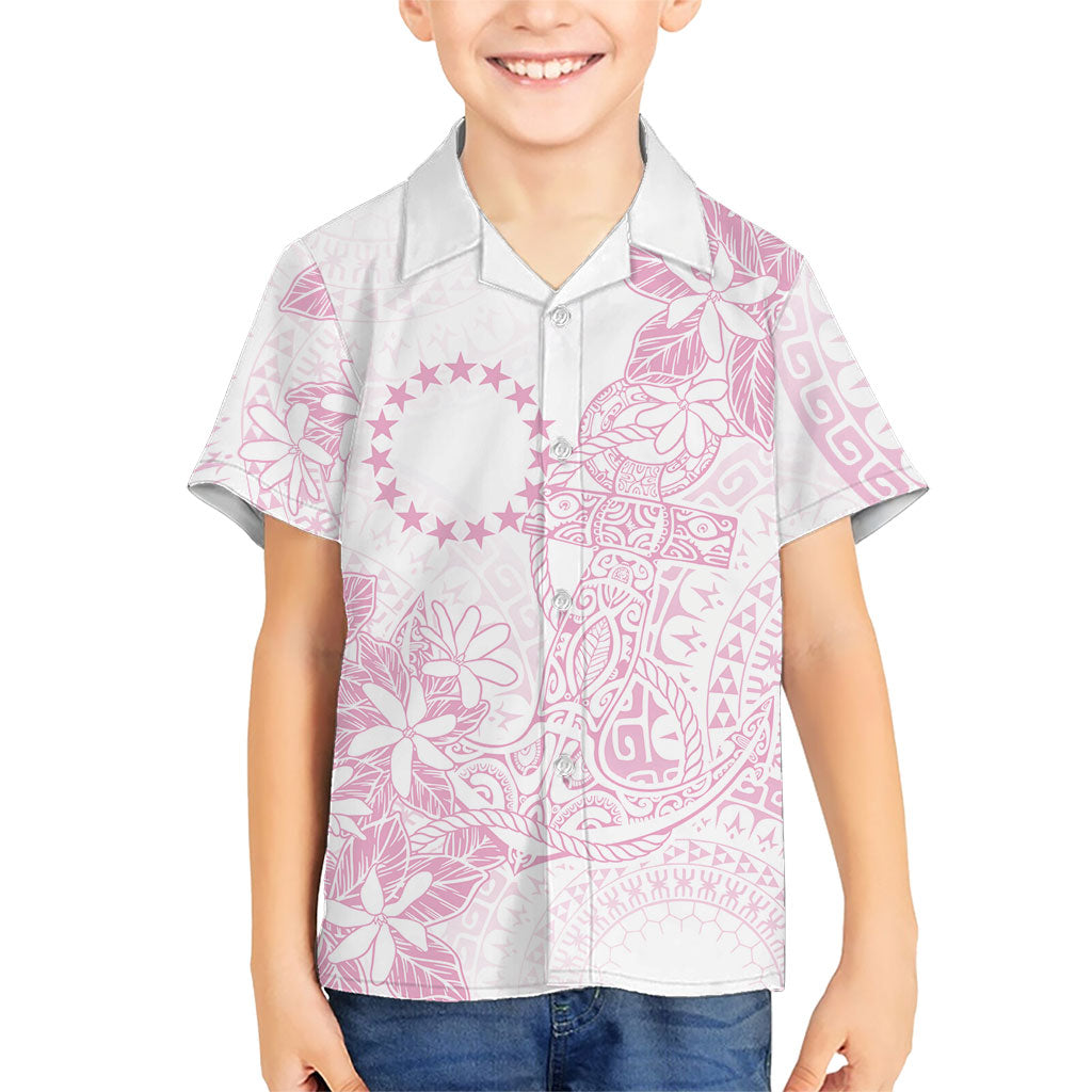 Candy Pink Kuki Airani Tapakau Family Matching Long Sleeve Bodycon Dress and Hawaiian Shirt Tribal Anchor Mix Tiare LT7 Son's Shirt Candy Pink - Polynesian Pride