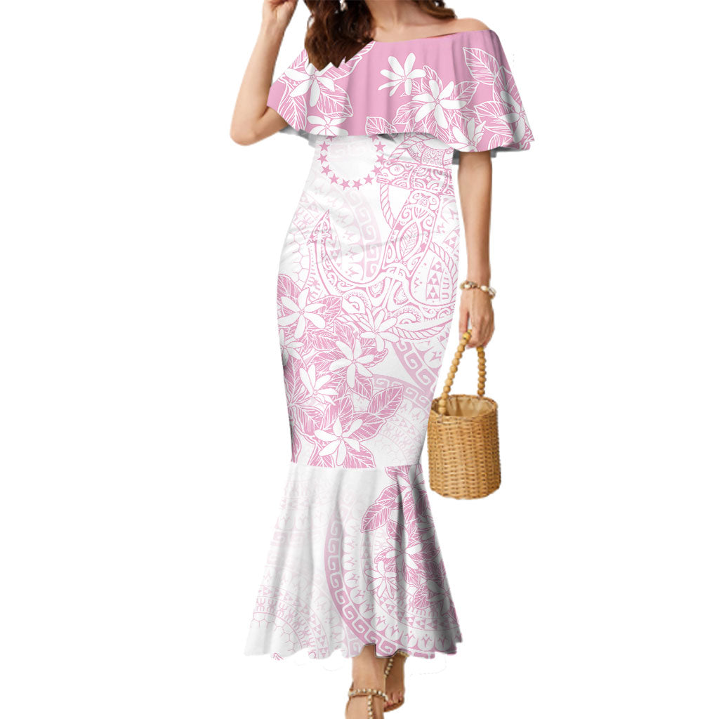Candy Pink Kuki Airani Tapakau Family Matching Mermaid Dress and Hawaiian Shirt Tribal Anchor Mix Tiare LT7 Mom's Dress Candy Pink - Polynesian Pride
