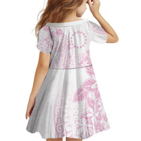 Candy Pink Kuki Airani Tapakau Family Matching Off The Shoulder Long Sleeve Dress and Hawaiian Shirt Tribal Anchor Mix Tiare LT7 - Polynesian Pride