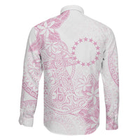 Candy Pink Kuki Airani Tapakau Family Matching Off The Shoulder Long Sleeve Dress and Hawaiian Shirt Tribal Anchor Mix Tiare LT7 - Polynesian Pride