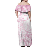Candy Pink Kuki Airani Tapakau Family Matching Off Shoulder Maxi Dress and Hawaiian Shirt Tribal Anchor Mix Tiare LT7 - Polynesian Pride