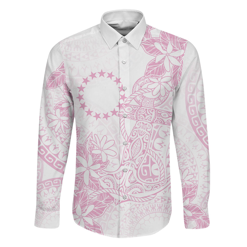 Candy Pink Kuki Airani Tapakau Family Matching Short Sleeve Bodycon Dress and Hawaiian Shirt Tribal Anchor Mix Tiare LT7 Dad's Shirt - Long Sleeve Candy Pink - Polynesian Pride