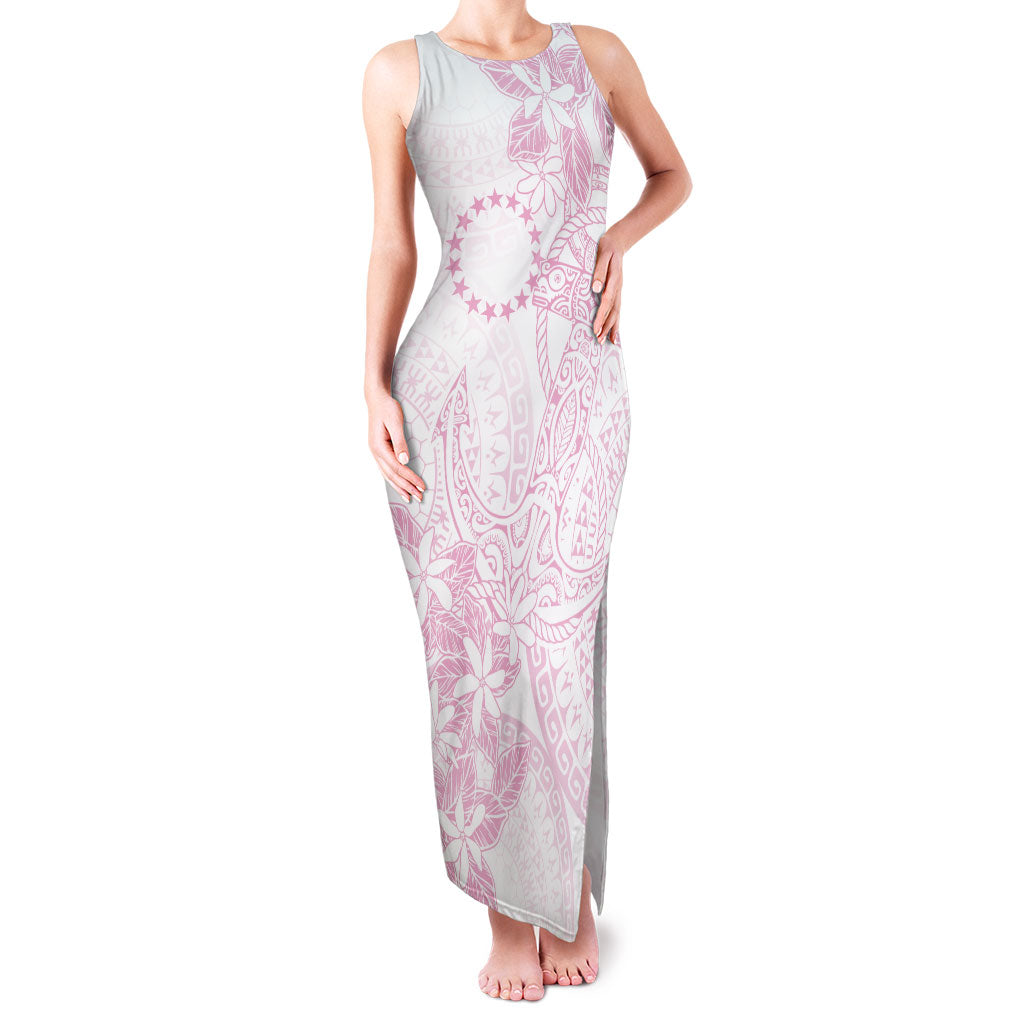 Candy Pink Kuki Airani Tapakau Family Matching Tank Maxi Dress and Hawaiian Shirt Tribal Anchor Mix Tiare LT7 Mom's Dress Candy Pink - Polynesian Pride