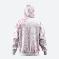 Candy Pink Kuki Airani Tapakau Hoodie Tribal Anchor Mix Tiare