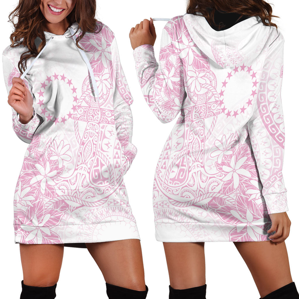 Candy Pink Kuki Airani Tapakau Hoodie Dress Tribal Anchor Mix Tiare LT7 - Polynesian Pride