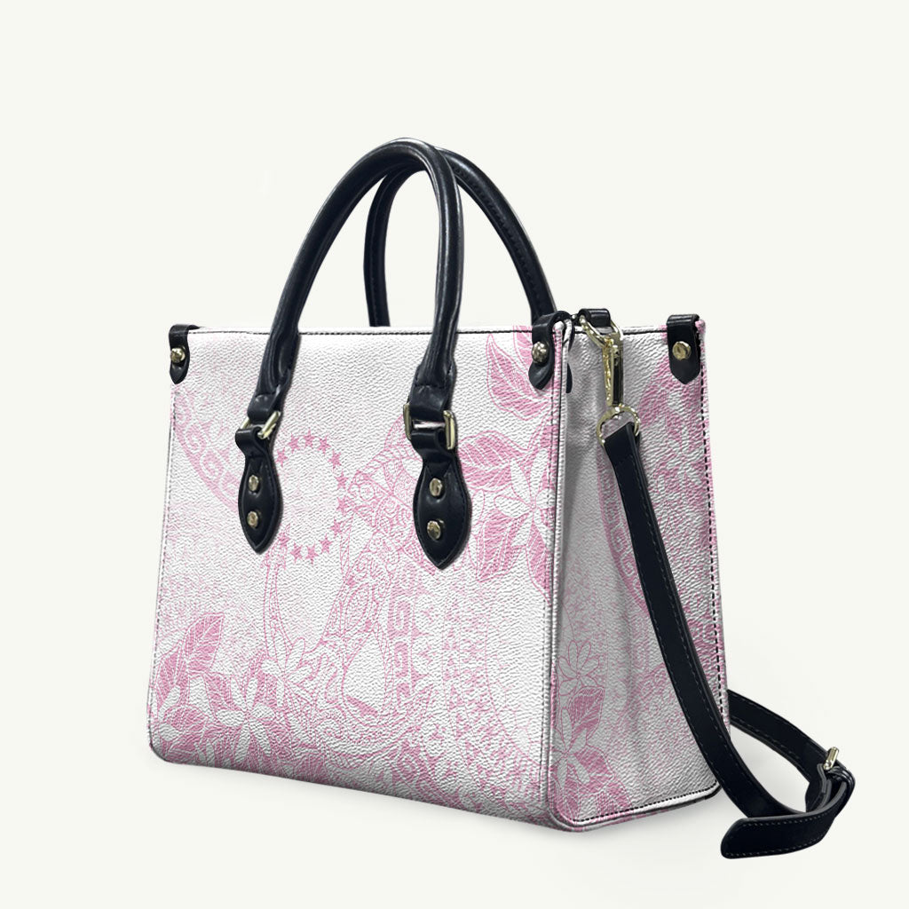 Candy Pink Kuki Airani Tapakau Leather Bag Tribal Anchor Mix Tiare LT7 Candy Pink - Polynesian Pride