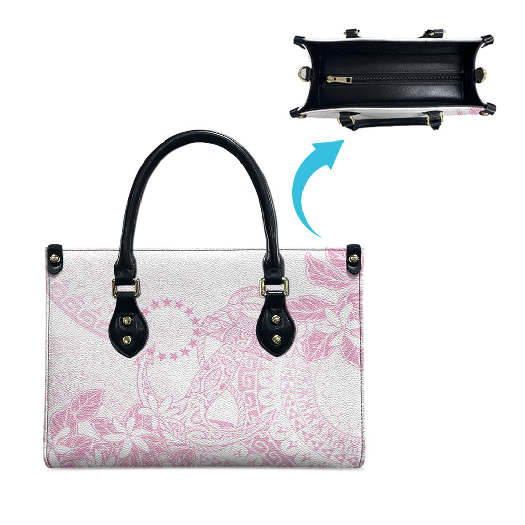 Candy Pink Kuki Airani Tapakau Leather Bag Tribal Anchor Mix Tiare LT7 - Polynesian Pride