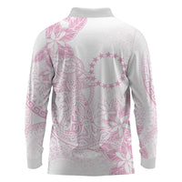 Candy Pink Kuki Airani Tapakau Long Sleeve Polo Shirt Tribal Anchor Mix Tiare LT7 - Polynesian Pride