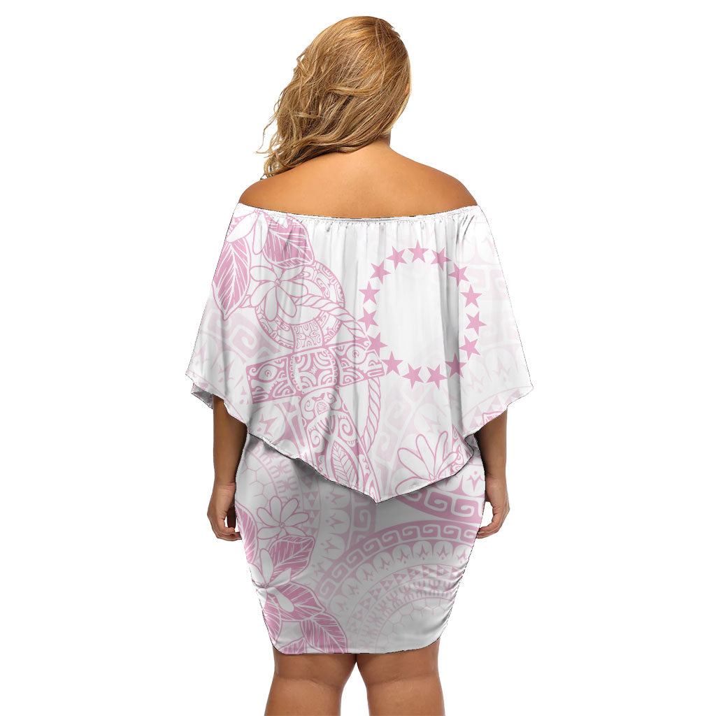 Candy Pink Kuki Airani Tapakau Off Shoulder Short Dress Tribal Anchor Mix Tiare LT7 - Polynesian Pride