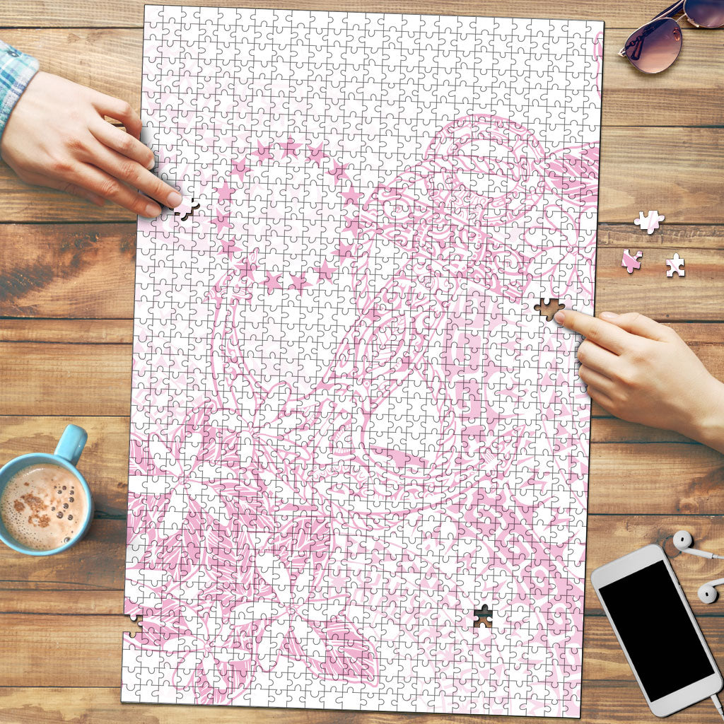 Candy Pink Kuki Airani Tapakau Puzzle Tribal Anchor Mix Tiare