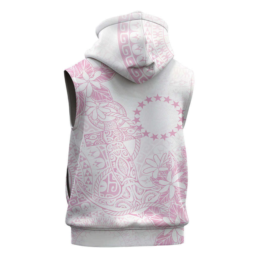 Candy Pink Kuki Airani Tapakau Sleeveless Zip Hoodie Tribal Anchor Mix Tiare LT7 - Polynesian Pride