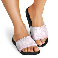 Candy Pink Kuki Airani Tapakau Slide Sandals Tribal Anchor Mix Tiare