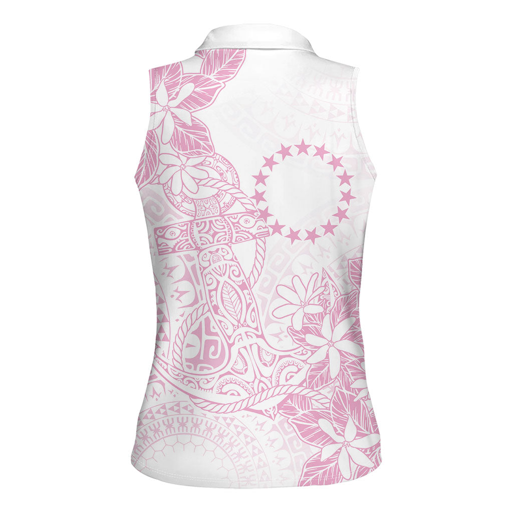 Candy Pink Kuki Airani Tapakau Women Sleeveless Polo Shirt Tribal Anchor Mix Tiare LT7 - Polynesian Pride
