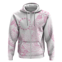 Candy Pink Kuki Airani Tapakau Zip Hoodie Tribal Anchor Mix Tiare LT7 Zip Hoodie Candy Pink - Polynesian Pride