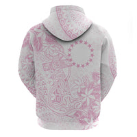 Candy Pink Kuki Airani Tapakau Zip Hoodie Tribal Anchor Mix Tiare LT7 - Polynesian Pride