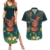 Hawaii Hula Girl Vintage Couples Matching Summer Maxi Dress and Hawaiian Shirt Tropical Forest LT7 Colorful - Polynesian Pride