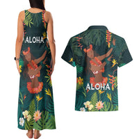 Hawaii Hula Girl Vintage Couples Matching Tank Maxi Dress and Hawaiian Shirt Tropical Forest LT7 - Polynesian Pride