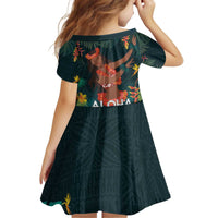 Hawaii Hula Girl Vintage Family Matching Off Shoulder Short Dress and Hawaiian Shirt Tropical Forest LT7 - Polynesian Pride