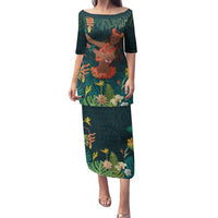 Hawaii Hula Girl Vintage Family Matching Puletasi and Hawaiian Shirt Tropical Forest LT7 Mom's Dress Colorful - Polynesian Pride