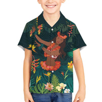 Hawaii Hula Girl Vintage Family Matching Puletasi and Hawaiian Shirt Tropical Forest LT7 Son's Shirt Colorful - Polynesian Pride