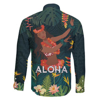 Hawaii Hula Girl Vintage Family Matching Summer Maxi Dress and Hawaiian Shirt Tropical Forest LT7 - Polynesian Pride