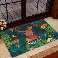 Hawaii Hula Girl Vintage Rubber Doormat Tropical Forest LT7 - Polynesian Pride