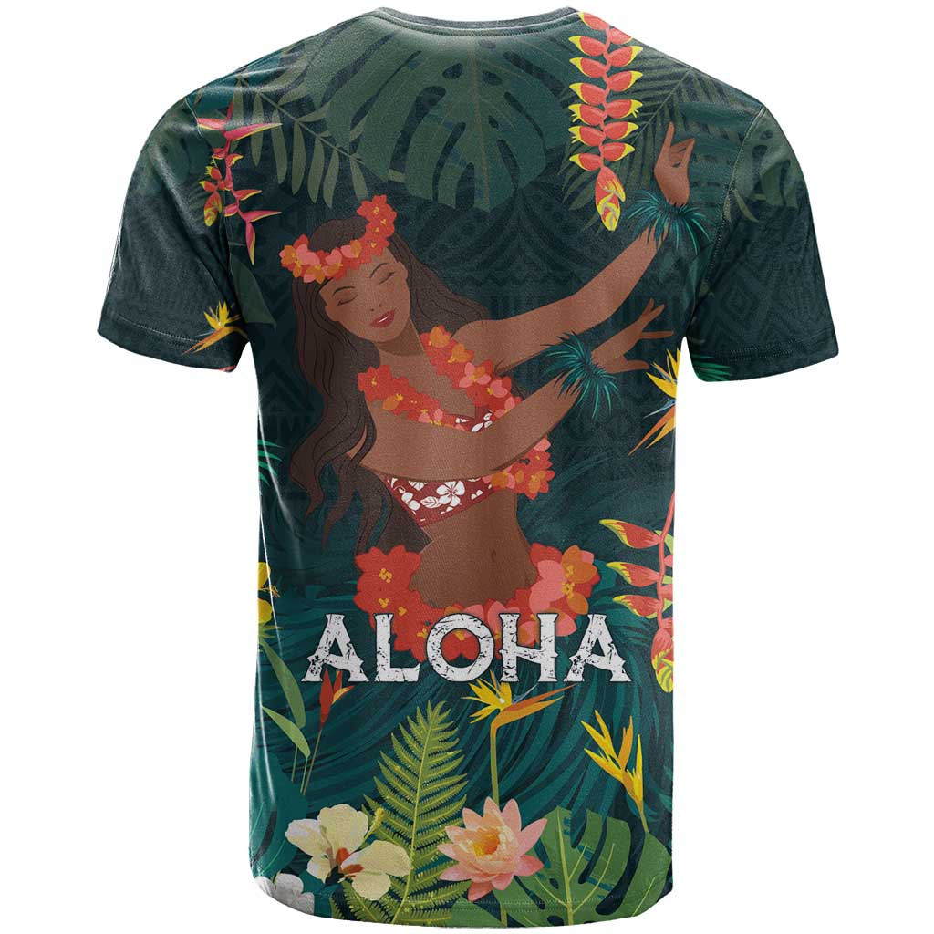 Hawaii Hula Girl Vintage T Shirt Tropical Forest LT7 - Polynesian Pride