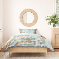 Hawaii Kaho'olawe Island Flowers Lei Bedding Set Silver Hinahina Kū Kahakai