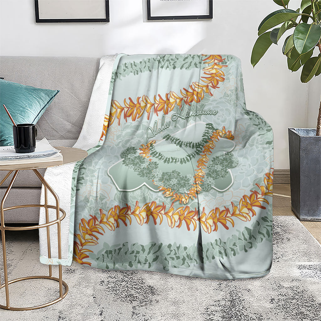 Hawaii Kaho'olawe Island Flowers Lei Blanket Silver Hinahina Kū Kahakai