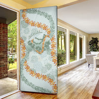 Hawaii Kaho'olawe Island Flowers Lei Door Cover Silver Hinahina Kū Kahakai