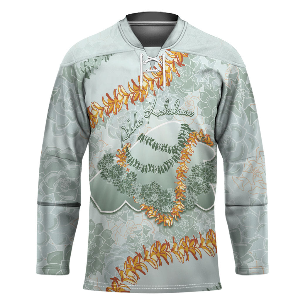 Hawaii Kaho'olawe Island Flowers Lei Hockey Jersey Silver Hinahina Kū Kahakai LT7 Unisex Silver - Polynesian Pride