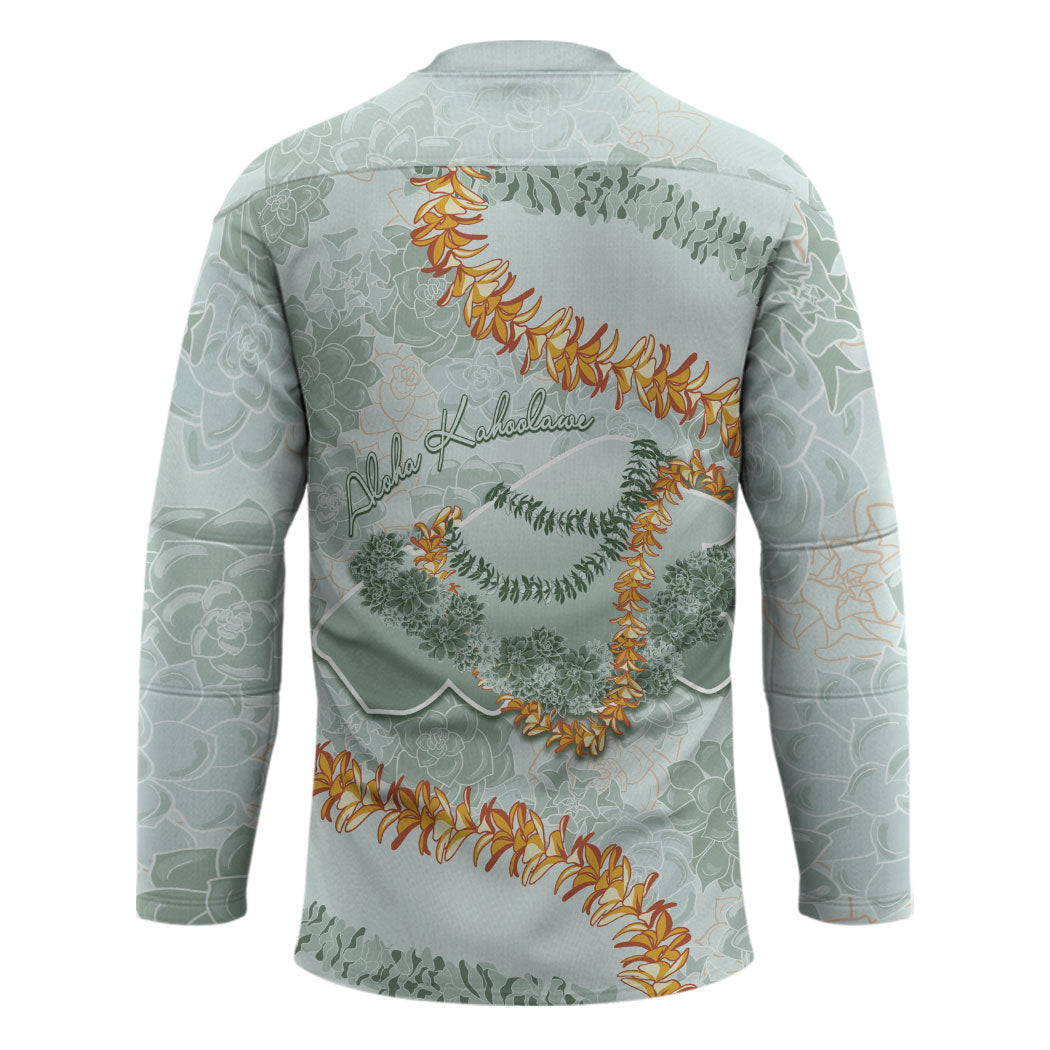 Hawaii Kaho'olawe Island Flowers Lei Hockey Jersey Silver Hinahina Kū Kahakai