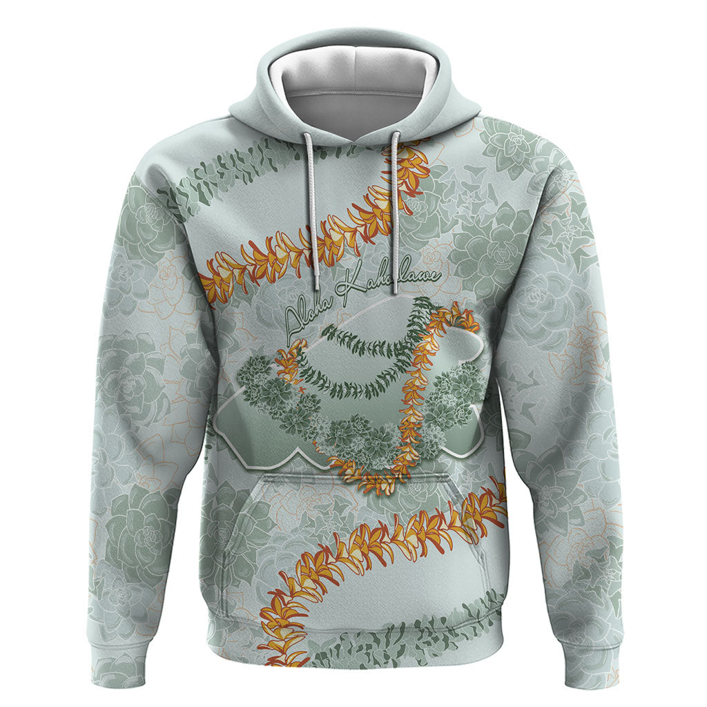 Hawaii Kaho'olawe Island Flowers Lei Hoodie Silver Hinahina Kū Kahakai LT7 Pullover Hoodie Silver - Polynesian Pride