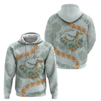 Hawaii Kaho'olawe Island Flowers Lei Hoodie Silver Hinahina Kū Kahakai