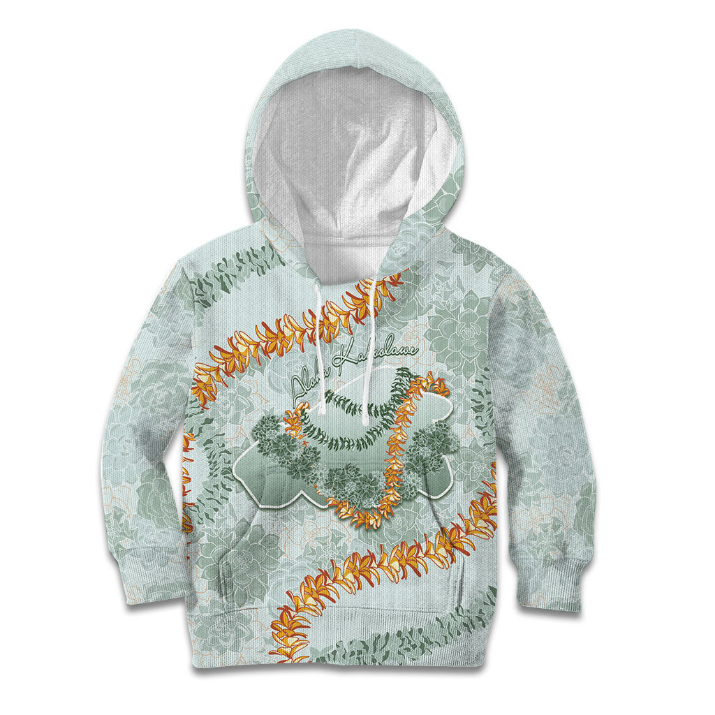 Hawaii Kaho'olawe Island Flowers Lei Kid Hoodie Silver Hinahina Kū Kahakai LT7 Hoodie Silver - Polynesian Pride