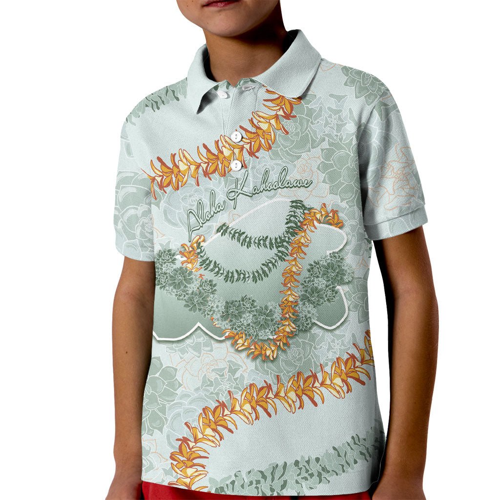 Hawaii Kaho'olawe Island Flowers Lei Kid Polo Shirt Silver Hinahina Kū Kahakai LT7 Kid Silver - Polynesian Pride