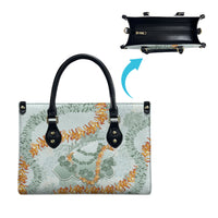 Hawaii Kaho'olawe Island Flowers Lei Leather Bag Silver Hinahina Kū Kahakai