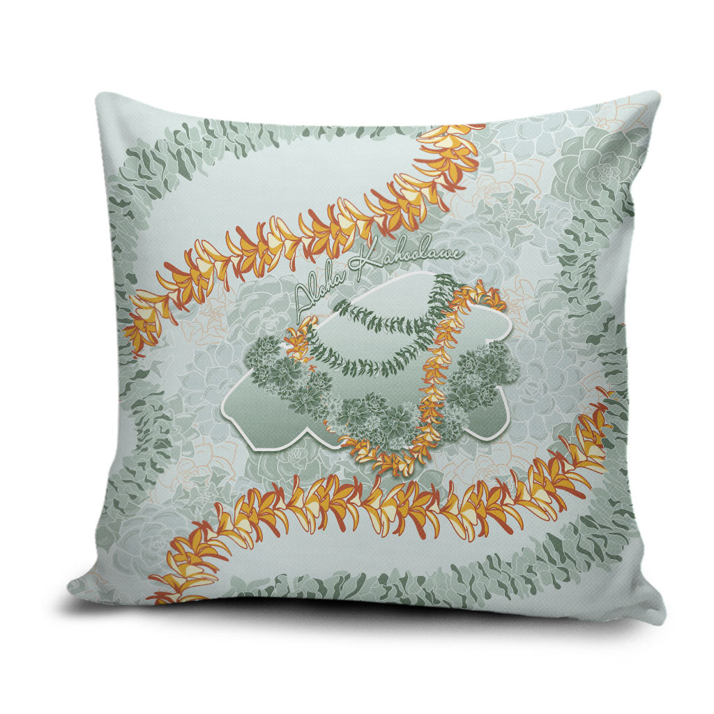 Hawaii Kaho'olawe Island Flowers Lei Pillow Cover Silver Hinahina Kū Kahakai LT7 Silver - Polynesian Pride