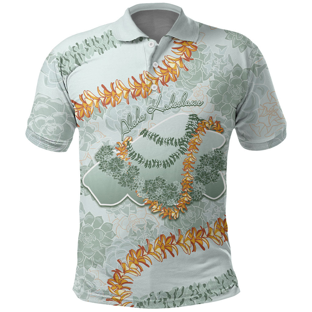 Hawaii Kaho'olawe Island Flowers Lei Polo Shirt Silver Hinahina Kū Kahakai LT7 Silver - Polynesian Pride