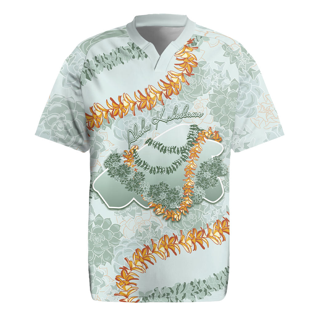 Hawaii Kaho'olawe Island Flowers Lei Rugby Jersey Silver Hinahina Kū Kahakai LT7 Silver - Polynesian Pride