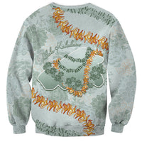 Hawaii Kaho'olawe Island Flowers Lei Sweatshirt Silver Hinahina Kū Kahakai