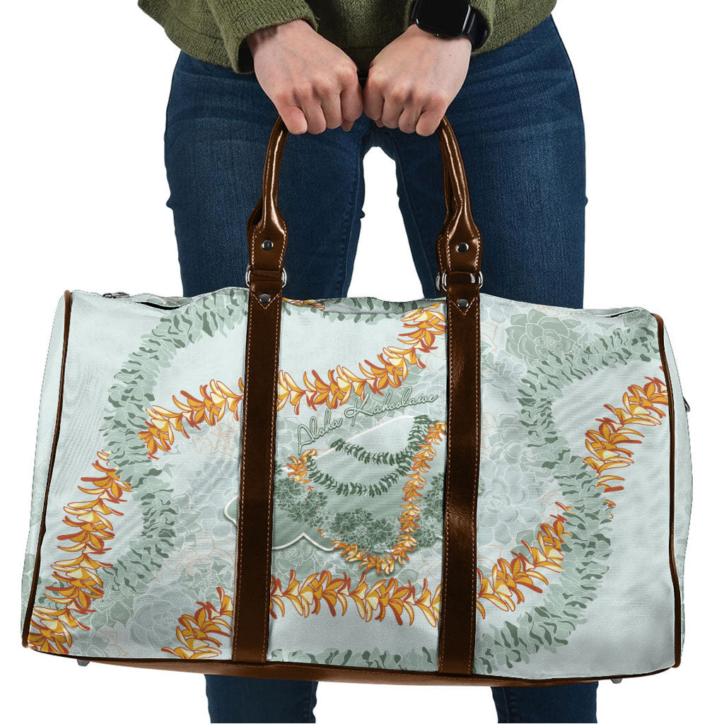 Hawaii Kaho'olawe Island Flowers Lei Travel Bag Silver Hinahina Kū Kahakai LT7 Silver - Polynesian Pride