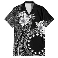 Kia Orana Cook Islands Family Matching Long Sleeve Bodycon Dress and Hawaiian Shirt Tiare and Stars LT7 Dad's Shirt - Short Sleeve Black - Polynesian Pride