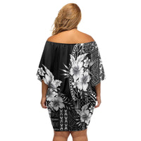 Kia Orana Cook Islands Family Matching Off Shoulder Short Dress and Hawaiian Shirt Tiare and Stars LT7 - Polynesian Pride